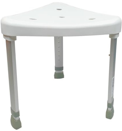 FabaCare Duschhocker dreieckig, Sitzhilfe, Hilfshocker, Duschsitz, Hilfssitz, Waschhocker, Badezimmerhilfe, Badhocker, Duschstuhl, Hilfsstuhl, Duschsitzhilfe, Duschhilfe, höhenverstellbar bis 150 kg