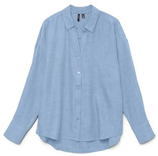 VERO MODA dam Vmmelaney Queeny Ls Shirt Wvn Noos Skjorta