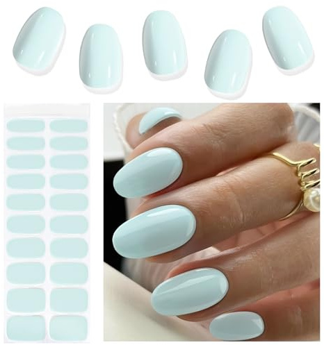 Kalolary 20PCS Gel Nail Polish Strips, Nail Gel Art Sticker Waterproof Full Nail Wraps Decal Sets with Nail File and Stick for Women Girls Nail Art Decor (UV/LED Lamp Required) (H)