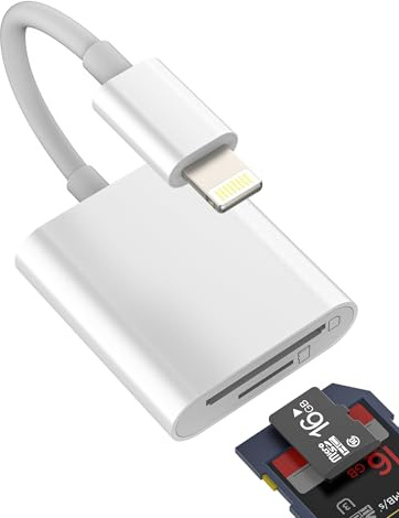 SD-kortadapter för iPhone 14 (2 in1)Micro SD-läsare kamerakortkabel för Apple MFI Certifierat minne Extern flashhållare TF-kamera Kortläsare för iPad Överför