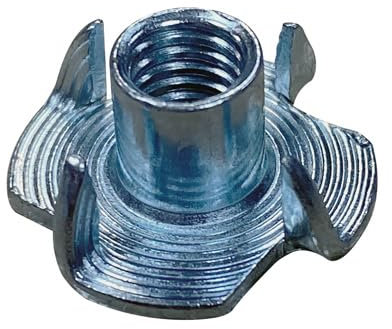 M4 (4mm) T-Nuts With Four Prongs - Inserts For Wood Furniture (Pack of 20)