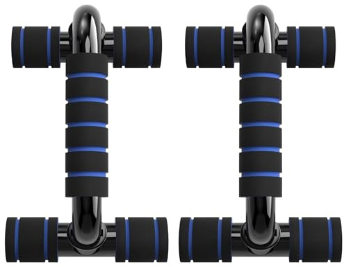 Push Up Bars, Pushup Stands Handles Set for Men and Women Workout Gym Exercise Equipment Floor Fitness (Blue)