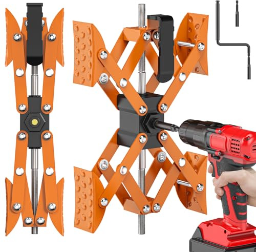 X-Shape Wheel Chocks Stabilizer for RV Travel Trailer Trucks(Allow Drill Adjust), 2 Pack Orange Dual Axel Camper Wheel Chock Stabilizer for Anti-Motion Tire with Portable Bag and Wrench