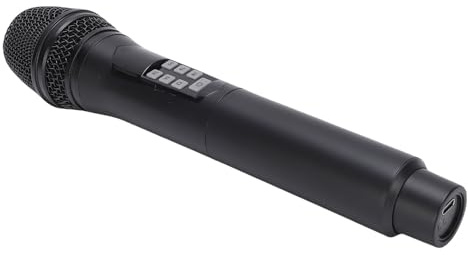 Fockety Microfono Wireless, Microfono Dinamico con Riduzione del Rumore Voce, Effetti Sonori, Testa in Rete, Microfono Senza Fili per Streaming Live, Canto