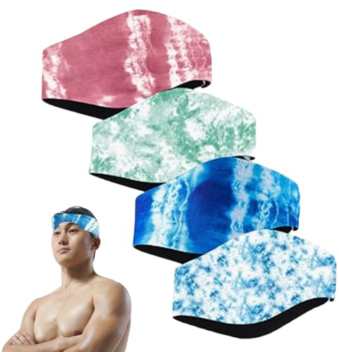 Peosaard Diadema de natación para niños, 4 Piezas, Banda Impermeable para Nadar, Linda Banda elástica para el Cabello, protección para los oídos, Ajustable para Nadar, Surfear, Diadema para niños