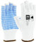 PRO FIT 5025 Feinstrickhandschuh Fingerlos – Feinstrickhandschuh mit Noppen, Arbeitshandschuhe mit Punktbenoppung, rutschfest - 12 Paar, Weiß, Gr. 8