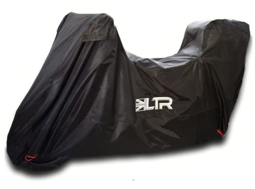 XXL Motorbike Cover Top Box by LTR | 300D Waterproof Rain Motorcycle Covers for Outdoor Scooter Moped Storage | Thicker Heavy Duty Vented Bike Accessories Black| Medium, Large, X Large, XX Large