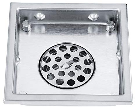 KSTE Ablaufgitter Edelstahl Duschabläufe, Geruchshemmender Bodenablauf aus Edelstahl in quadratischer Form,for Duschabläufe