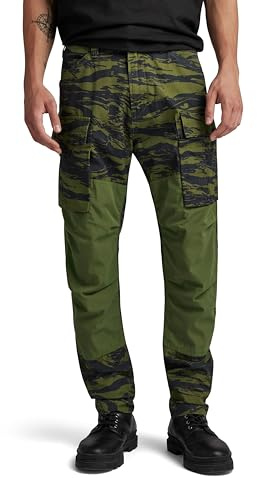G-STAR Para Hombre Pantalones 3D Regular Tapered Cargo 2.0, Multicolor (Shadow Olive 2L Tiger Camo D24308-D386-G393), 32W / 30L
