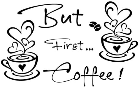 IDISON 2 Sätze Küche Dekor Aufkleber, Kaffee Zeit Tassen und Bohnen Peel and Stick Tapete, DIY abnehmbare Wandkunst Abziehbilder