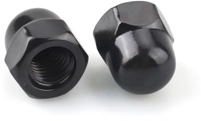 IOFIT DIN1587 Hutmutter M3 M4 M5 M6 M8 M10 M12 M14 M16 M20 M24 304 Edelstahl Schwarz Nylon Messing Kappenabdeckung Kuppel (Color : Black Stainless, Size : M5 (30pcs))