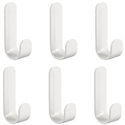 BHIPKOT Ganci Adesivi, 6 Pezzi Ganci in Plastica, Ganci da Parete Adesivi, Portasciugamani, per Cucina, Bagno, Soggiorno, Bianco