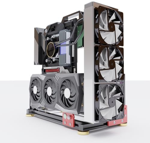 PC Chassis Desktop Computer Open Case Well Cooled Chassis Aluminum Material Test Bench Includes Type-C Support Motherboard (4.EATX)