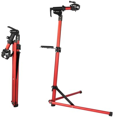 TIJYSH Bike Repair Stand -Shop Home Bicycle Mechanic Maintenance Rack，bike rack (red（two legs）)