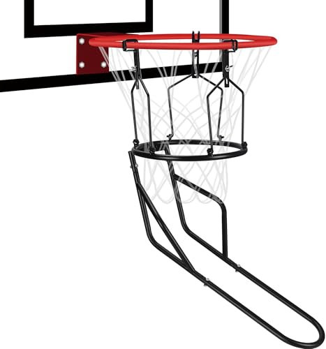 WuDLi Rebondisseur de Basket-Ball, rebondisseur de Basket-Ball Robuste avec 3 Grands Crochets Stables, équipement d'entraînement au Rebond pour cerceaux de 18'