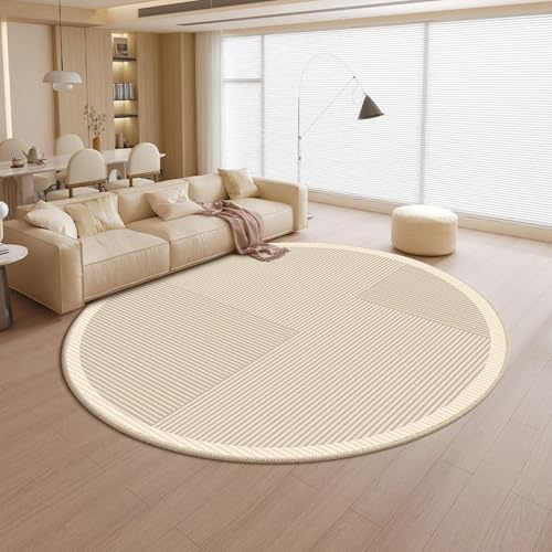 Lifup Protector Suelo Silla Ruedas Redondo, Alfombra Antideslizante para Sillas de Oficina para Parqué y Suelos Duros Beige 5 160 x 160 cm