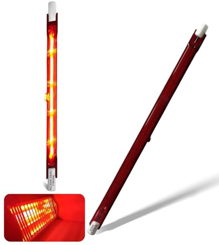 Lampadine Infrarossi Riscaldanti 1300W, Lampadina Riscaldanta Rosso, Lampada Alogena 254mm 1300W R7S, 1300LM, Lampadina Infrarossi Dimmerabile per Heatmaster U3, Nessuno Sfarfallio, 10mm Ø, 2 Pezzi