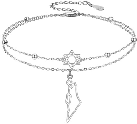 CUPENDA Davidstjärna armband 925 sterlingsilver Israel Davidstjärna hänge Layered armband för kvinnor lycka judiskt smycke för kvinnor