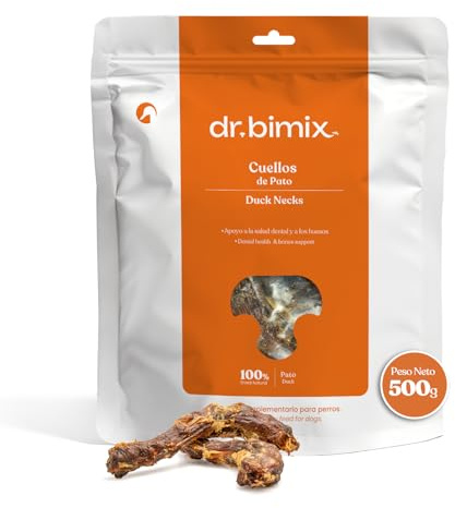dr bimix Snack Naturali per Cani – Colli d’Anatra Ricchi di Proteine, Ferro e Fosforo. Bocconcini 100% Naturali, Supportano Articolazioni e Muscolatura, Croccanti, Aiutano la Salute Dentale – 500 g