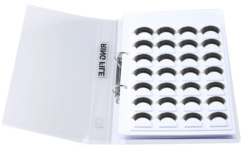 Skdqiee 70 Pairs Eyelash Storage Book - False Eyelashes Organizer Case with Clip, Lash Holder Album with 5 Trays & Dividers, Portable Eyelash Display Card, 12.2 x 9.4 x 0.9 in