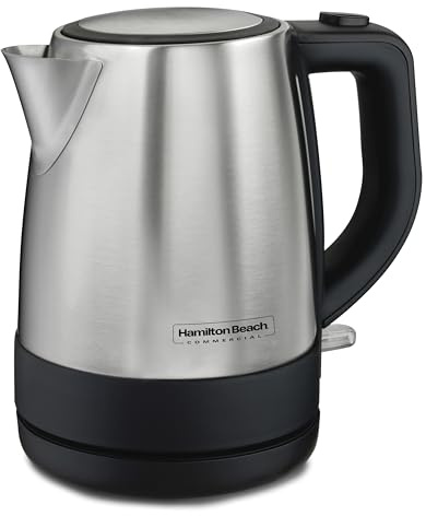 Hamilton Beach Commercial HKE110 1 Liter Hot Water Tea Kettle, Hospitality Rated, Stainless Steel