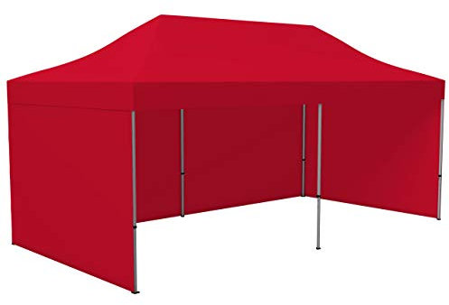 Vispronet® Profi Faltpavillon/Faltzelt Basic 3 x 6 m, rot (3 Zeltwände) - weitere Farben und Größen lieferbar