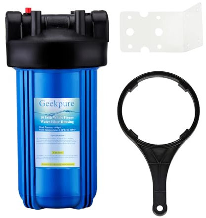 Geekpure 4,5 pouce x 10 pouce Grand Bleu Filtre à eau logement cartouches de filtre Boîtier bleu (1)