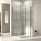 EMKE Eckeinstieg Duschkabine 100x100cm Duschabtrennung Duschwand Eckdusche Duschtür Falttür Dusche Komplett NANO 6mm Sicherheitsglas Duschtüren 195cm Höhe