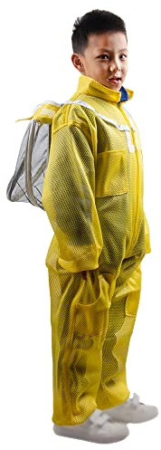 ZffXH 130-150 cm Imkereianzug für Kinder, mit Belüftung, aus Baumwolle, selbststützender Schleier, Kapuze