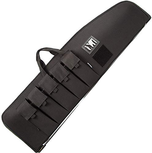 MERALIAN Rifle Case Tactical Rifle Bag with Multiple Magazine Holder Pouch,Lockable Zippers and Adjustable Sling,Available Length in 38 42. (BLACK, 42inch)