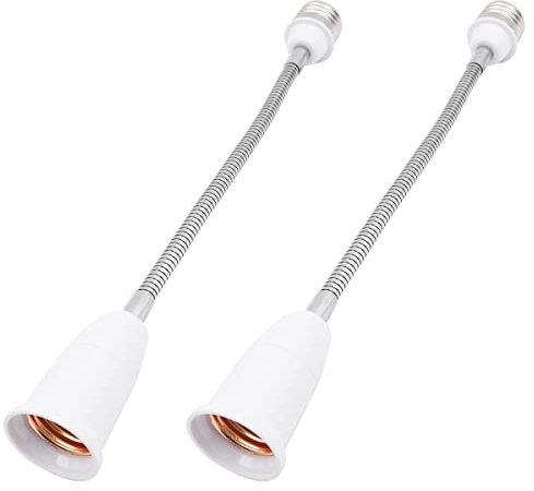 WANGCL 2 adaptadores de extensión de cuello de cisne flexible E27 para bombilla de extensión de luz de ajuste de la luz -28 cm