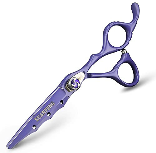 XUANFENG Forbici per capelli con vite elastica, adatte per la famiglia o il barbiere, 6 pollici in acciaio 9cr18, forbici professionali da taglio e forbici per diradare