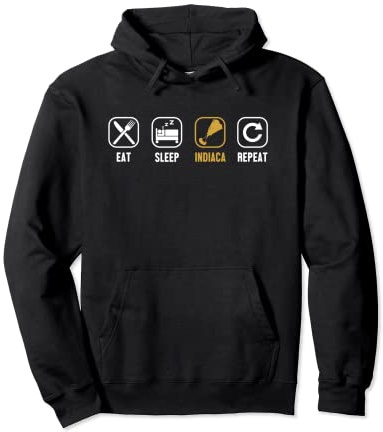 Eat Sleep Indiaca Repeat Professional Indiaca Peteca Pullover Hoodie