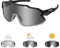 LAMA Sportbrille Fahrradbrille Radsportbrillen, Selbsttönend Sonnenbrille Fahrradbrille Herren Damen, UV400 Schutz MTB Brille Sportsonnenbrille für Fahrrad (Schwarzgrauer Rahmen Transparent Gläser)