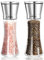Lot de 2 Moulin a Poivre Sel avec Broyeur en Céramique Réglable, Moulin à Sel Verre et Inox pour Cuisine, Salieres et Poivrieres Manuel