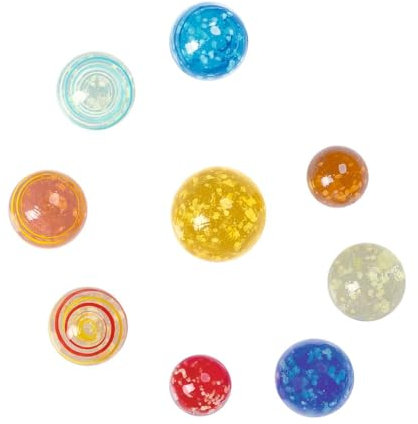 moses. Leuchtende Planeten-Murmeln, Spieleklassiker für Kinder, 9 nachtleuchtende Murmeln aus Glas im Set, Glasmurmeln Indoor & Outdoor-Spiel, Mitbringsel zum Kindergeburtstag, Ostern, Adventskalender