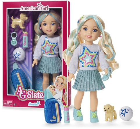 American Girl, AG Sisters Jozette Doll, with Blue Eyes, Long Wavy Blonde Hair with Blue Highlights, 14.5, Ages 4+