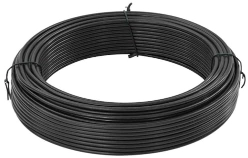 Tomostar Fil de Fer Plastifié, Fil d'attache Métal pour Jardin Anthracite 33 m PVC