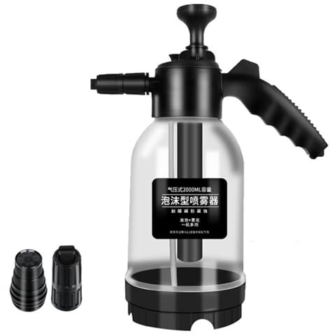 Batteridriven skumspruta – 30 x 10 cm | Handtrycks-skumpumpblaster, vattenspruta för biltvätt, tvål, schampo, trädgårdsslang | rengöringstillbehör för tjock tvålvatten, 2–2,5 l Fa