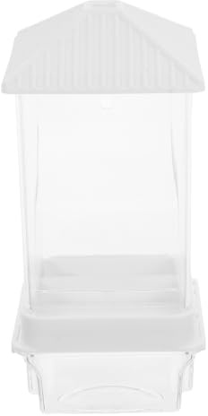 VICASKY Automatic No-Spill Bird Feeding Dish and Parrot Food Container, White Plastic Anti-Scatter Feeder for Budgie and Lovebird Cages, Suitable for Home and Pet Shop Use