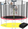 KINETIC SPORTS Trampolin Outdoor 'Salto Plus' Ø 183/244/305/366/400/430/490 cm - Komplett-Set für Kinder, USA Sprungtuch, Netz, Randpolster, Leiter - bis zu 160kg