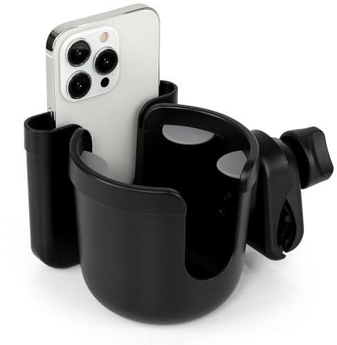 Accmor 2-in-1 Walker Cup Holder with Phone Holder, Wheelchair Cup Holder, Rollator Cup Holder, Cup Phone Holder for Walker, Wheelchair, Rollator, Mobility Scooter