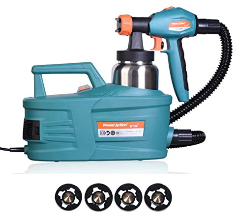 Toplionace Pistola de Pulverización Eléctrica de Alta Presión de 220V, Máquina de Pulverización de Látex de Pintura de 1200W con 4 Boquillas