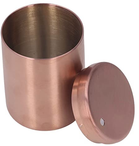 HERCHR Portastuzzicadenti in acciaio inossidabile di alta qualità, Contenitore rotondo in metallo per stuzzicadenti per cucina, ristorante(Oro rosa)