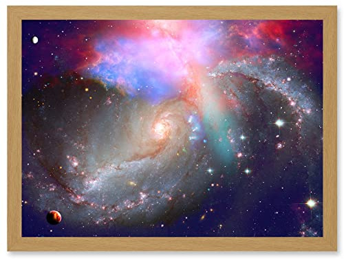 Artery8 Spiral Galaxy Deep Space Stars Nebula Cosmos Artwork Framed Wall Art Print A4