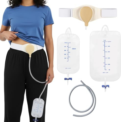 Kit de bolsa de drenaje de orina para ostomía de vejiga, para uso nocturno, colector de orina, soporte de cintura para cistectomía de vejiga, ileostomía, colostomía