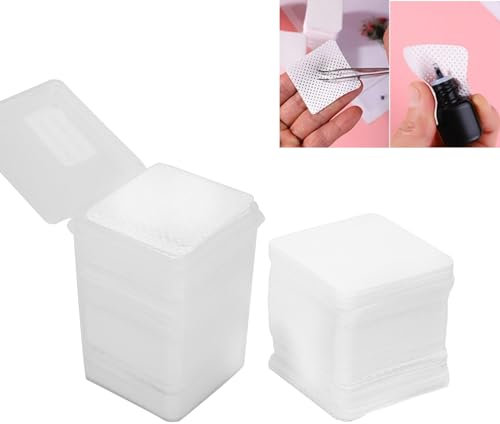 Confezione da 200 Dischetti in Cotone, Salviette per Colla per Extension Ciglia, Salviette per la Pulizia delle Unghie, Nail Art, Solventi per Cotone, Dischetti Senza Pelucchi per Extension per Ciglia