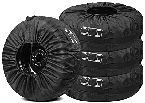 Borsa Pneumatici Auto,Asudaro 210d Oxford Ruota Di Scorta Coperture Della Ruota Della Gomme Protezioni Copertura Di Ricambio Per Pneumatici S - Diametro: 66 Cm,L - Diametro: 80 Cm