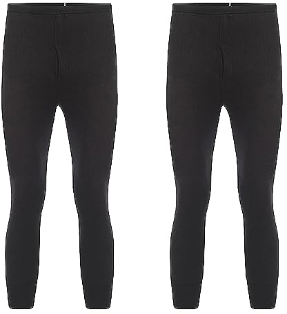 Heatwave Pack of 2 Boys Thermal Trousers Long Johns Black Winter Warm Underwear Baselayer Camping Ski Pants School wear