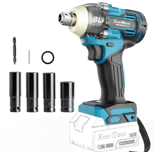Funnyway 20V Cordless Impact Wrench High Torque 520Nm, 1/2 Power Battery Impact Gun,Brushless Impact Driver for Car Home, Scaffolding (Battery NOT Included)